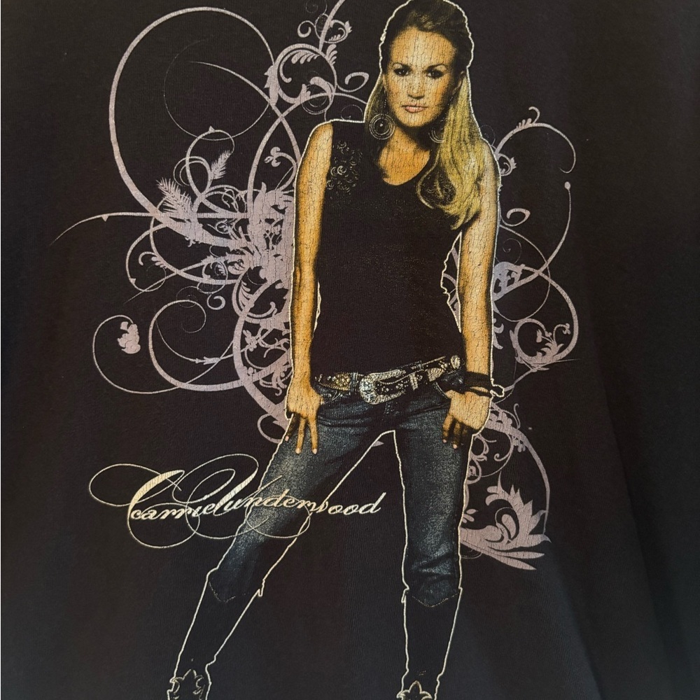 Black Graphic Tee with Carrie Underwood Design